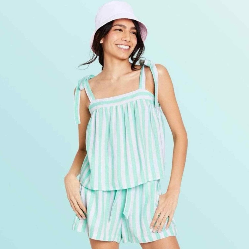 NWT Stoney Clover X Target Striped Green and White Tank Top L